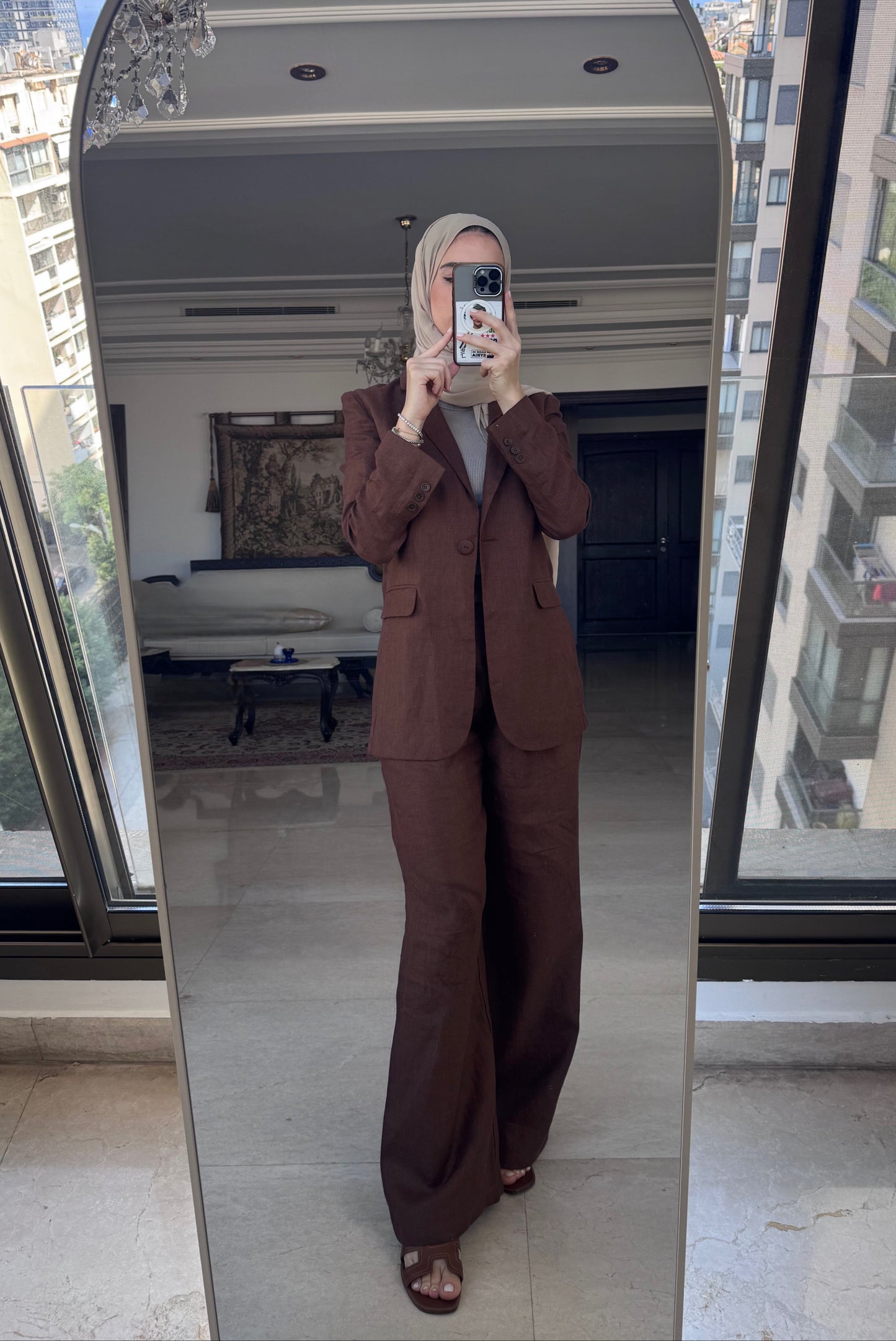 Serine Blazer linen set
