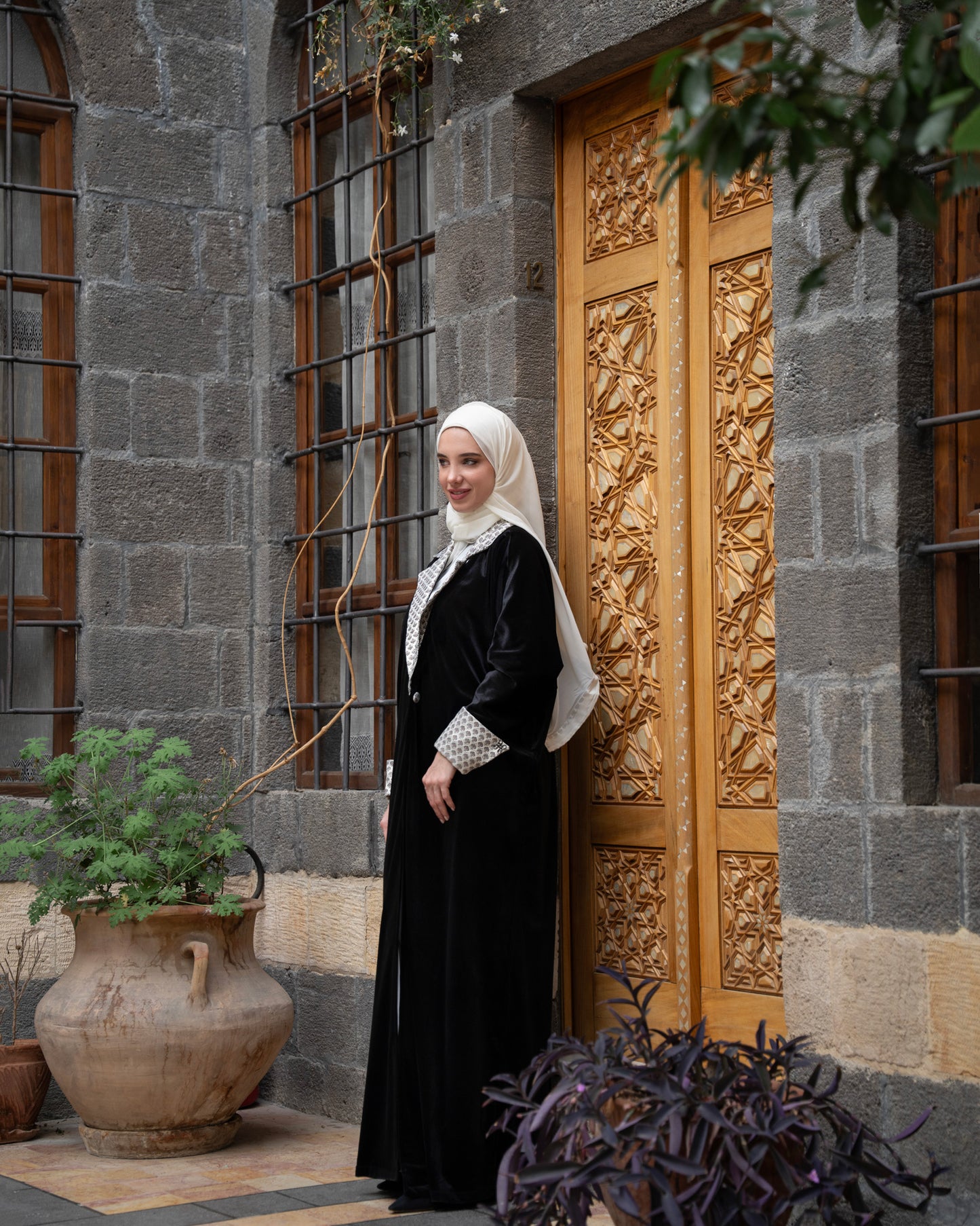 Yasmina Abaya in Black Velvet