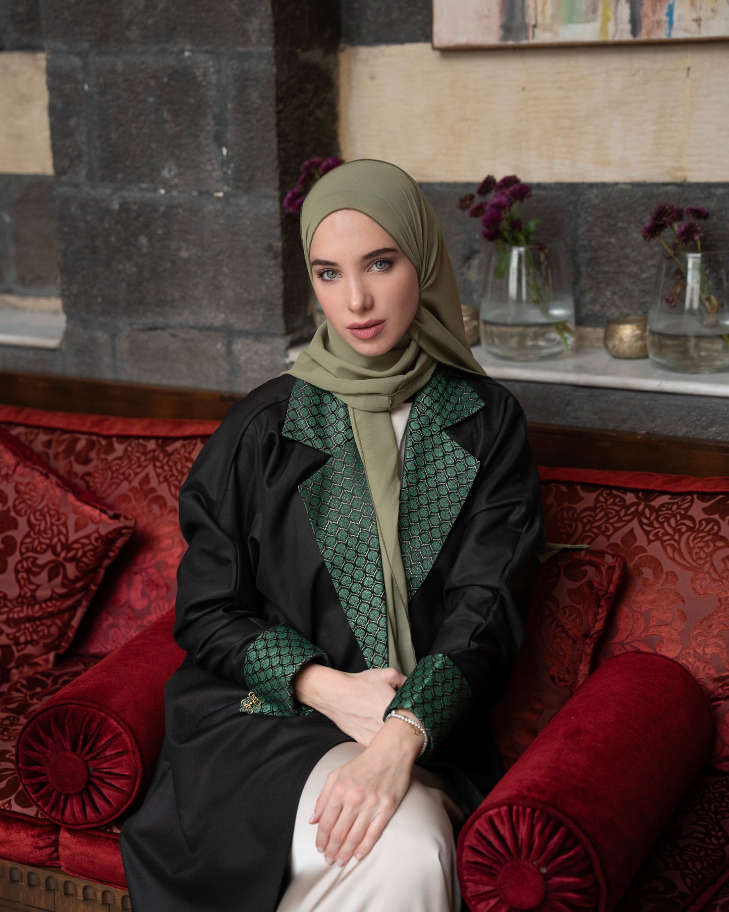 Yasmina Abaya in brown