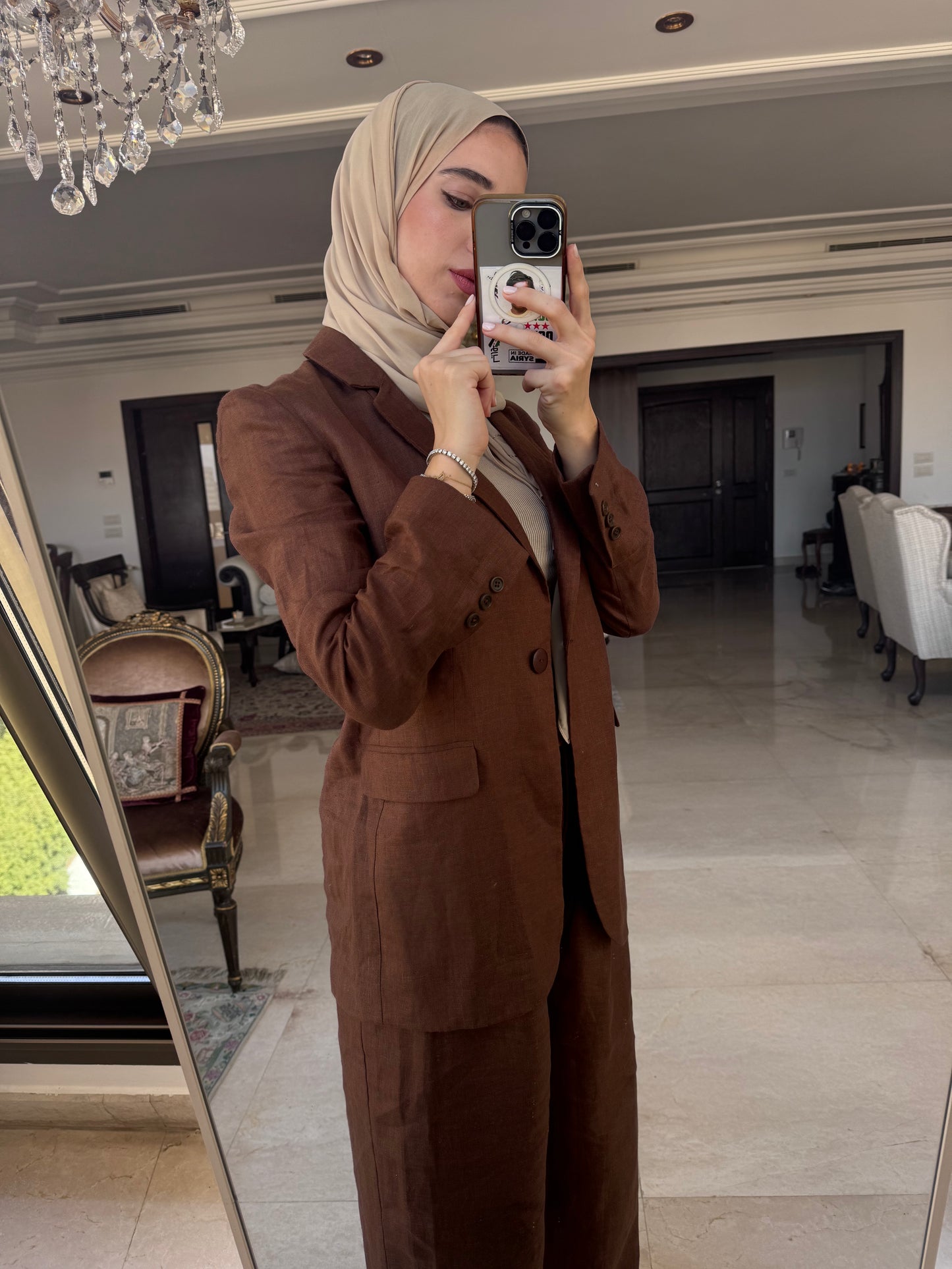 Serine Blazer linen set