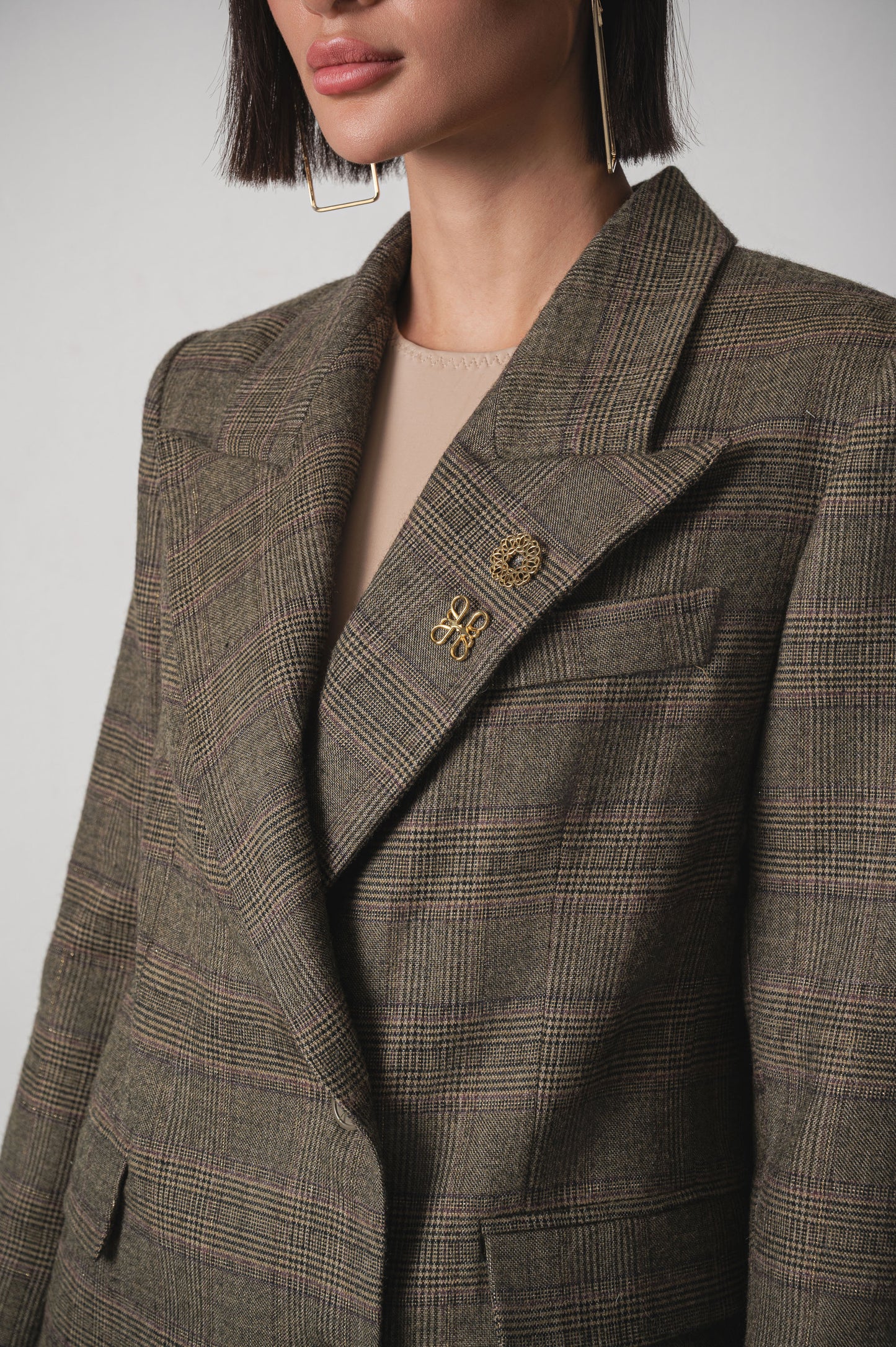 Lina Oversize Plaid Blazer