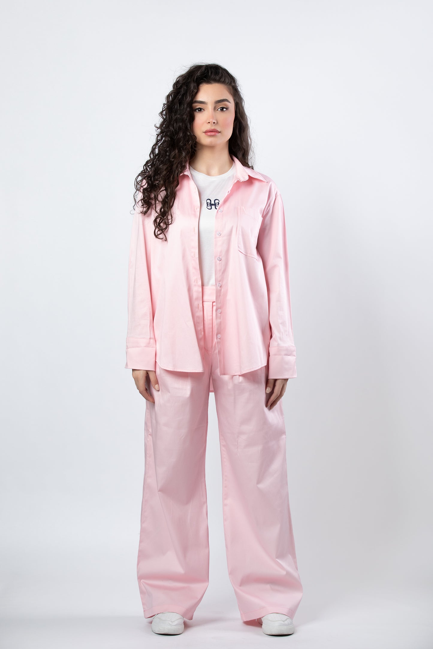 Nasma poplin set in powder pink