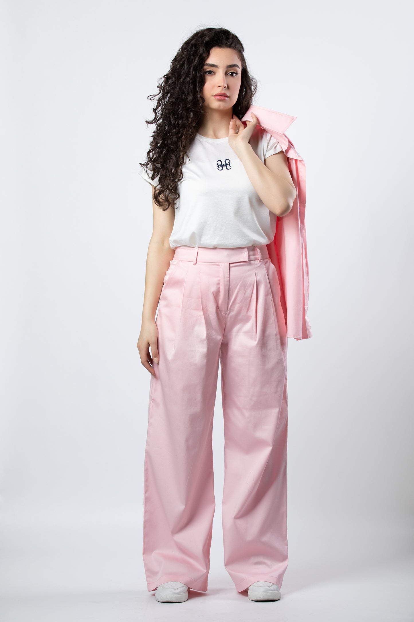 Nasma poplin set in powder pink