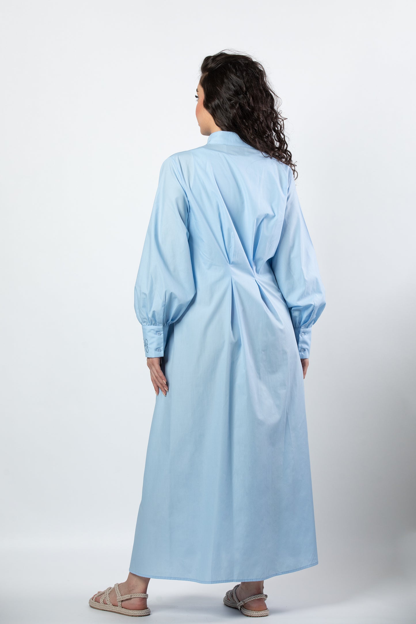 Noor midi dress in baby blue