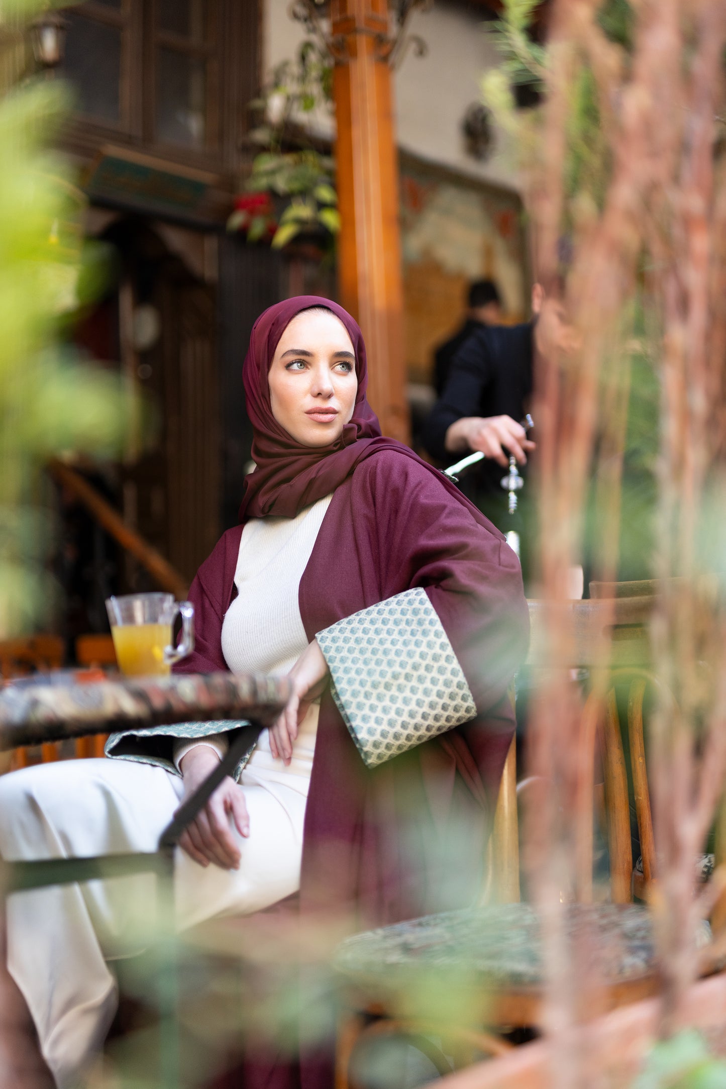 Jouri Abaya in burgundy