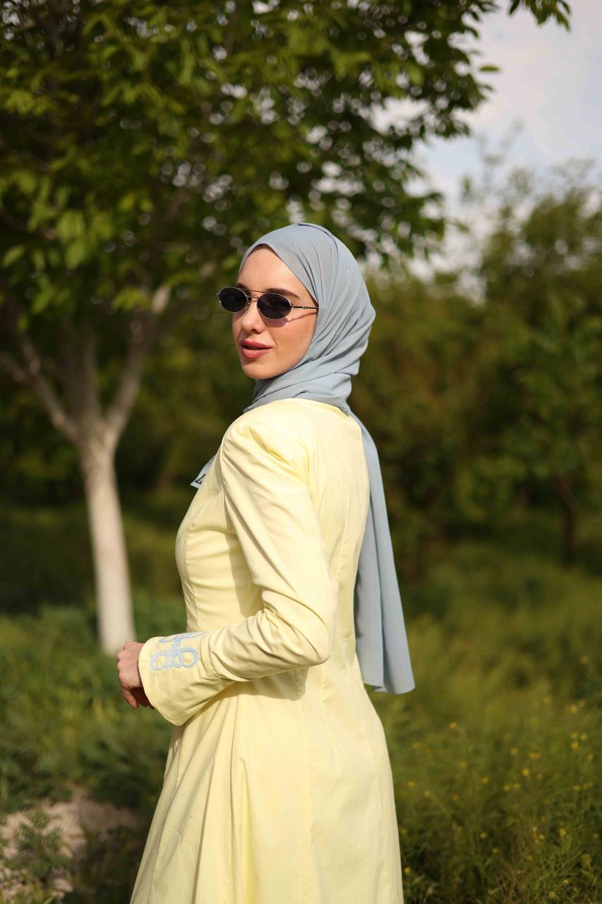 Farah Poplin Dress in Butter Yellow