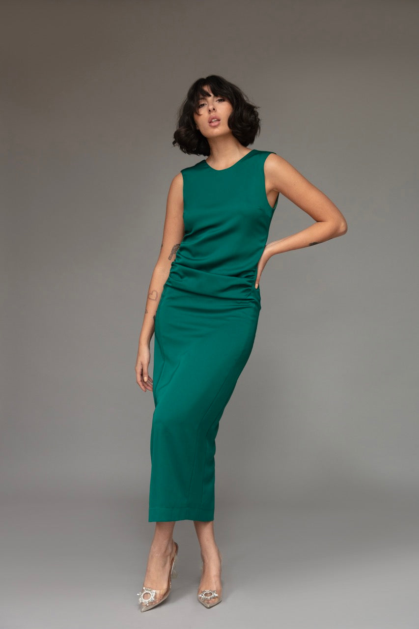 Marilyn Pencil Dress in Emerald Green