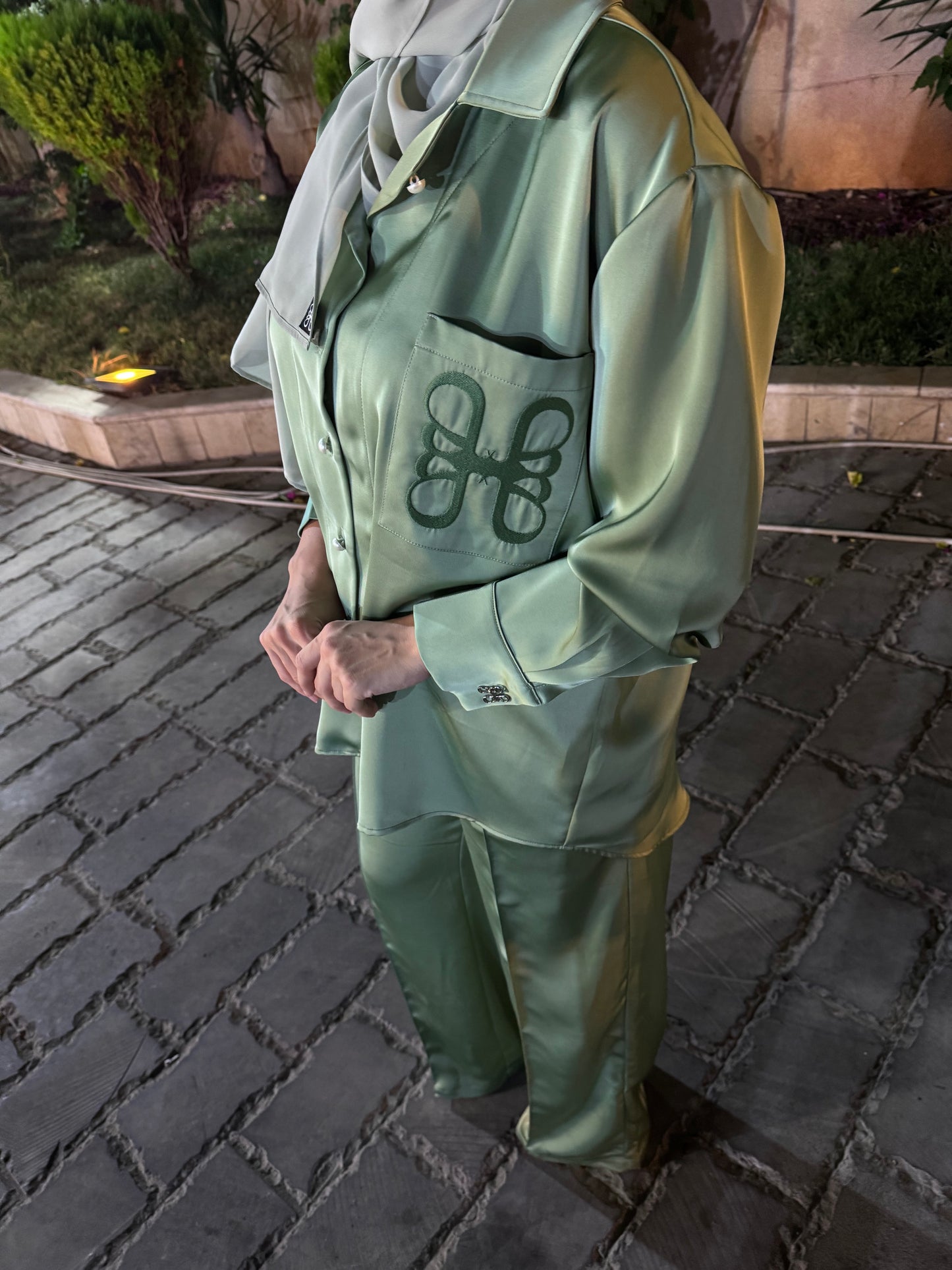 Zeina Set in pistachio green