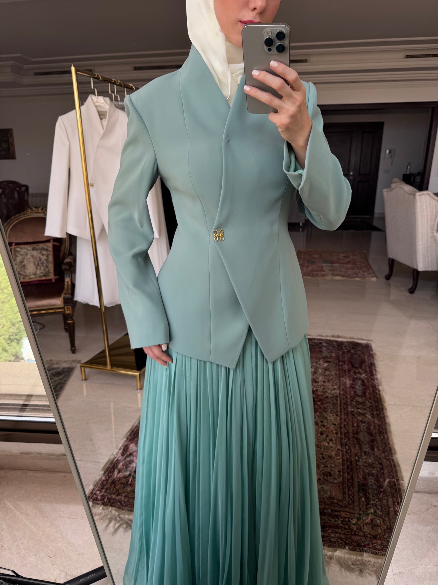 Perla Set in Tiffany Green