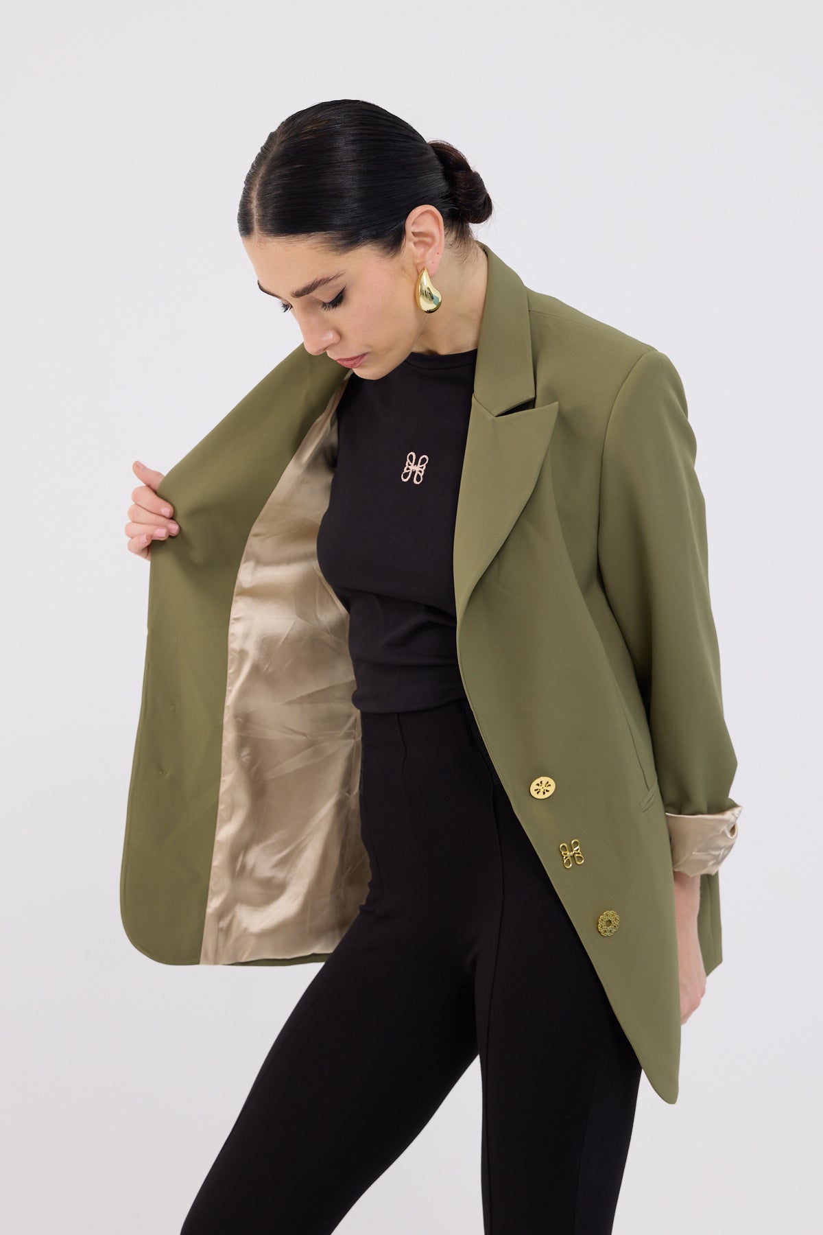 Olive green color blazer hotsell