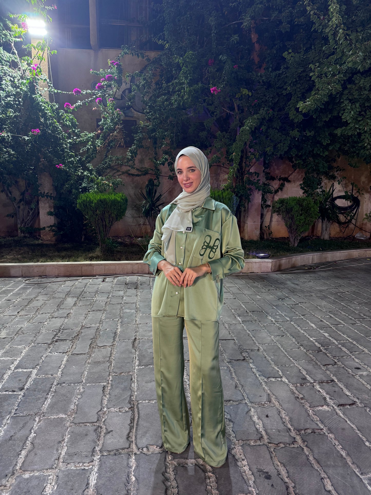 Zeina Set in pistachio green
