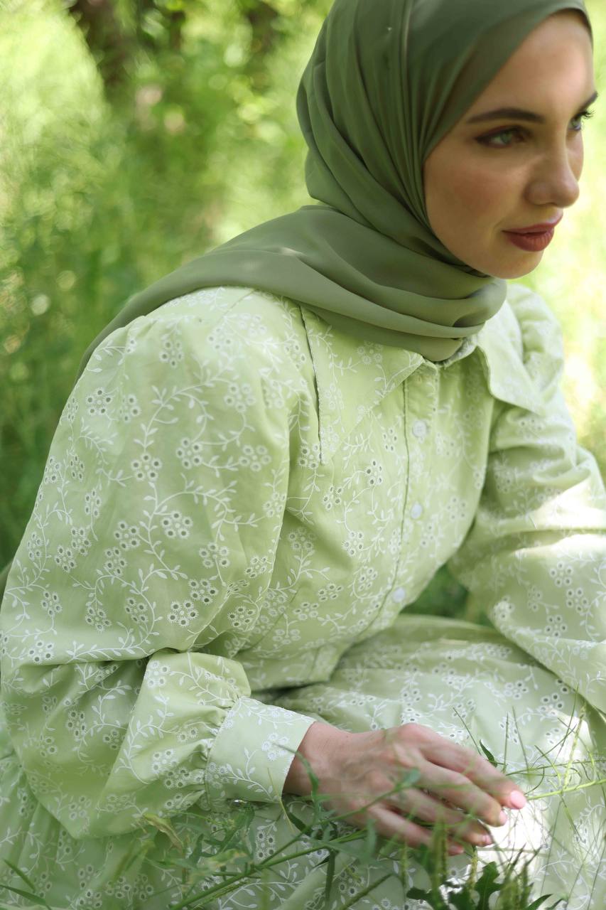 Areej Floral Set in Sage Green