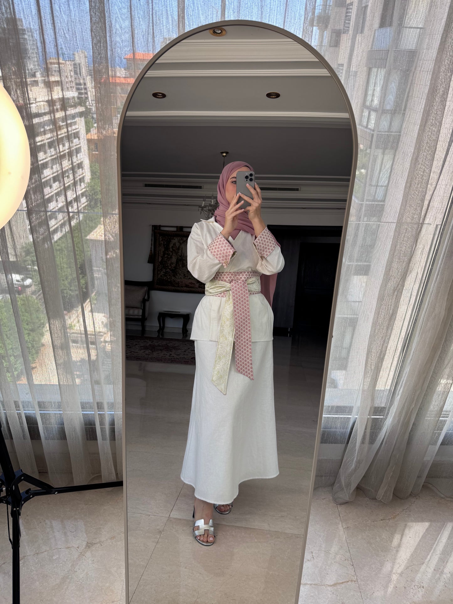 Julia Linen Set with Brocade