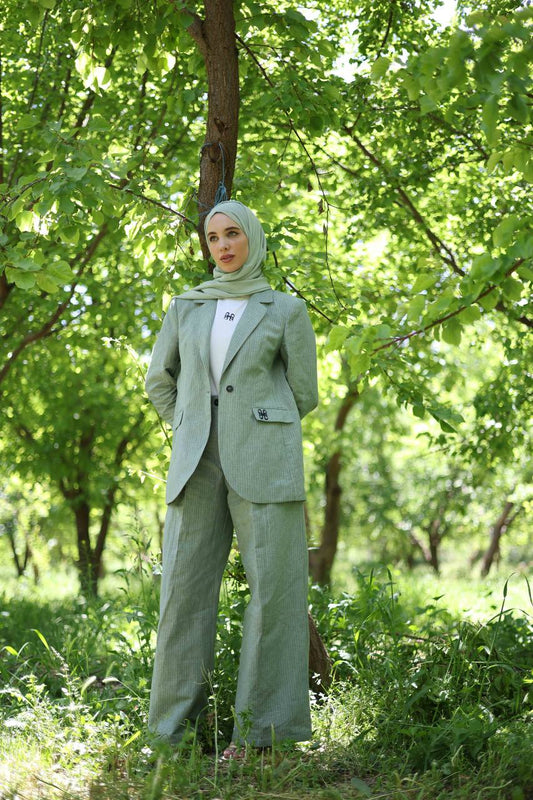 Aleen Linen Blazer Set