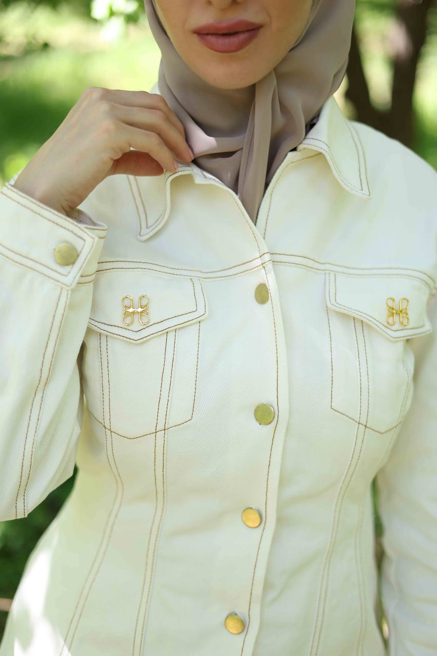 Alma Denim Set in Soft White
