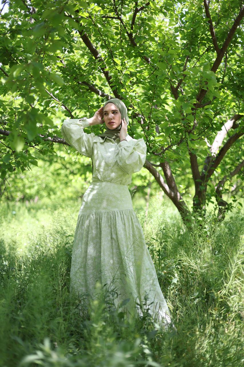 Areej Floral Set in Sage Green