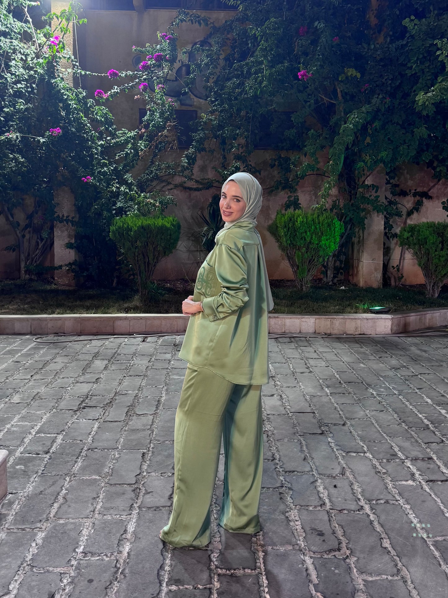 Zeina Set in pistachio green