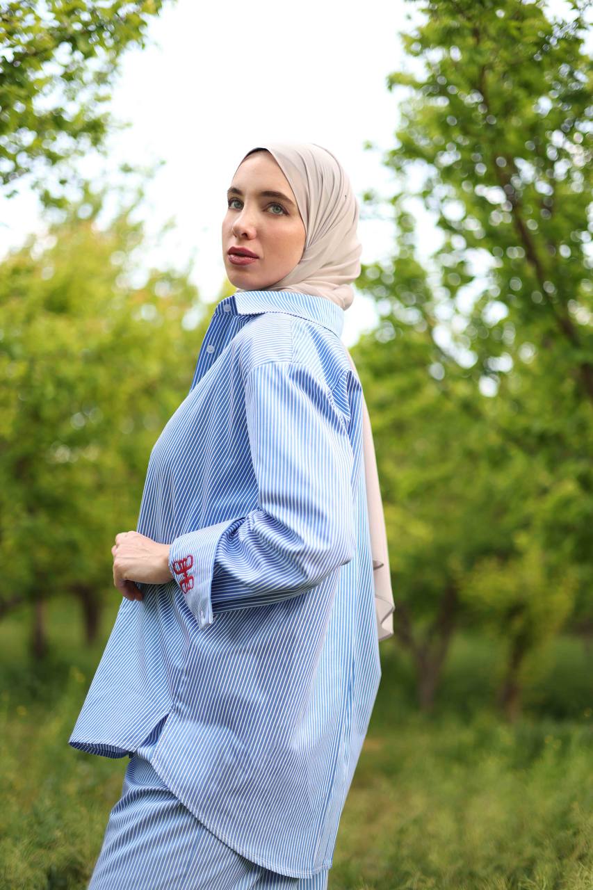 Talia Blue Striped Set
