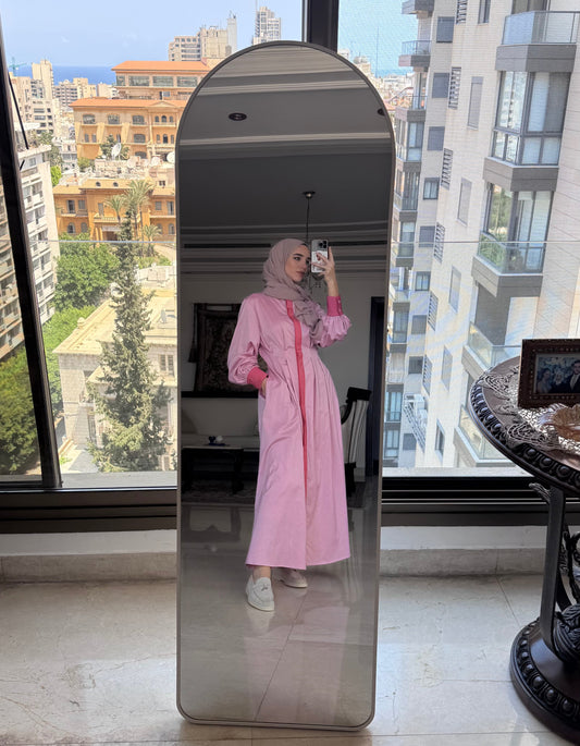Noor midi dress in rose bonbon