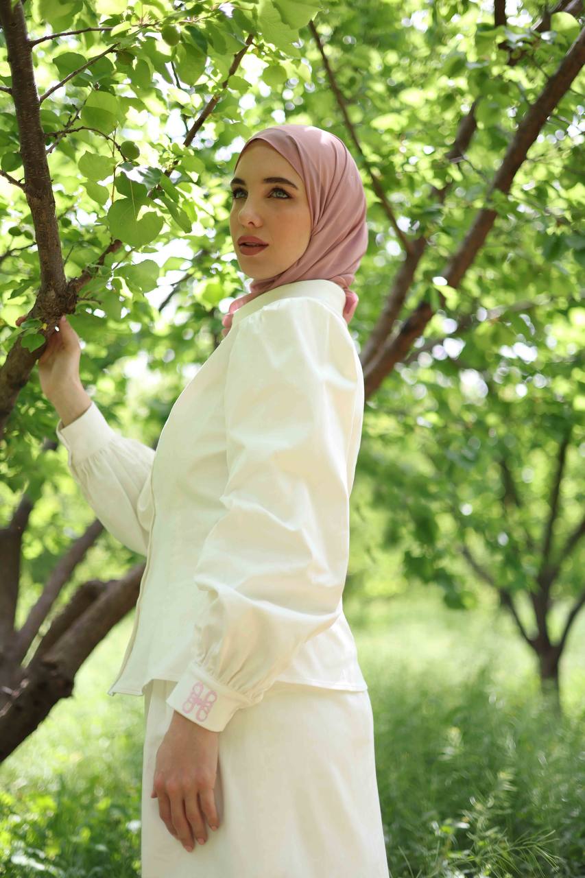 Dana Poplin Set in Pearl White