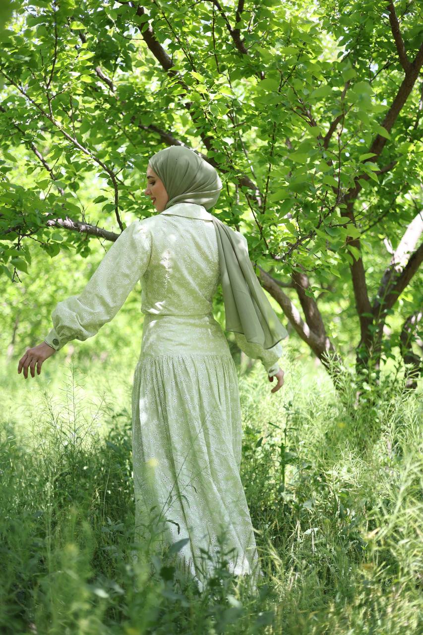 Areej Floral Set in Sage Green