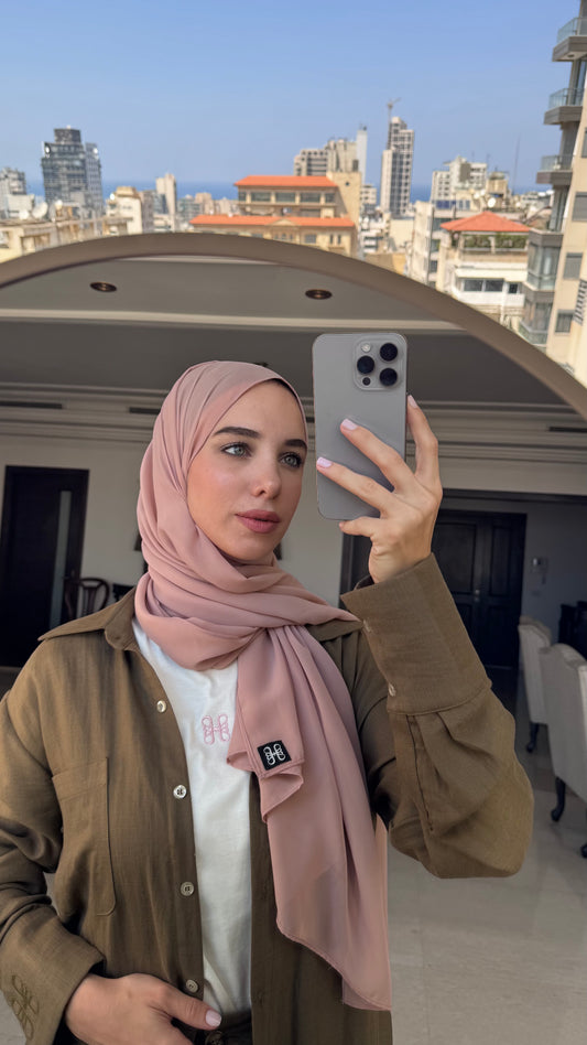 Dusty Pink Chiffon Hijab