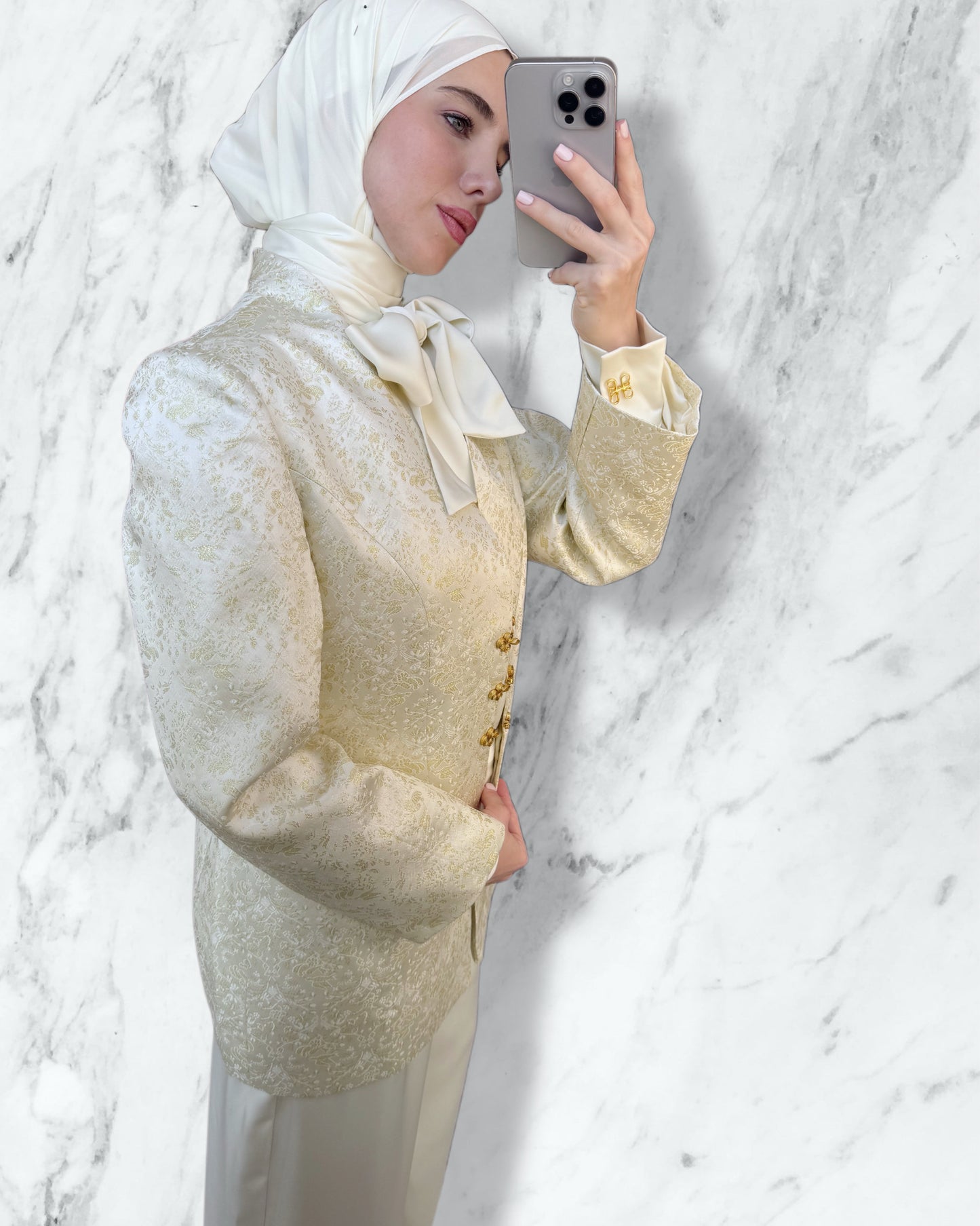 Masa Blazer in Love Birds Brocade