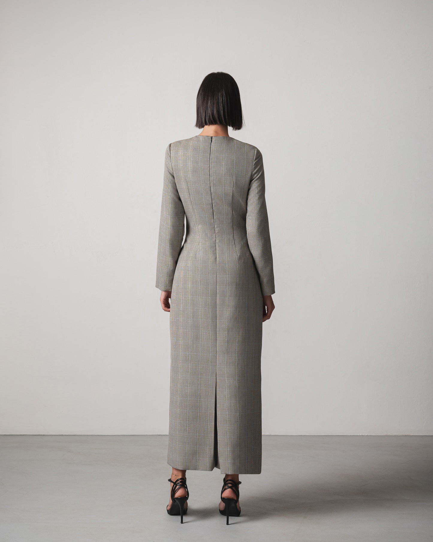 Jana Plaid Dress in Brown