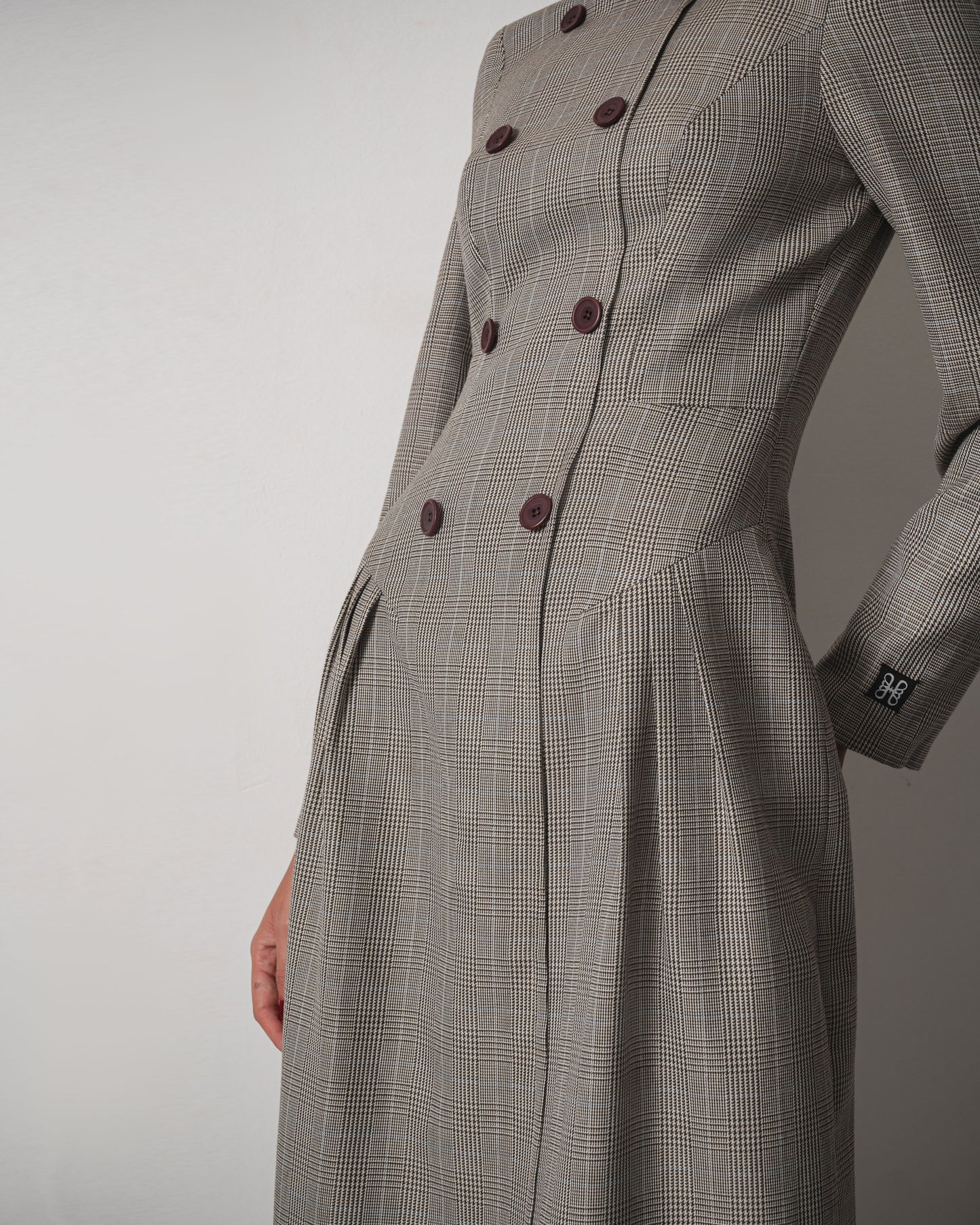 Jana Plaid Dress in Brown