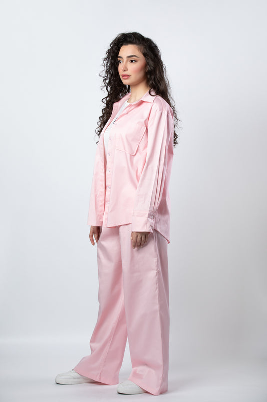 Nasma poplin set in powder pink