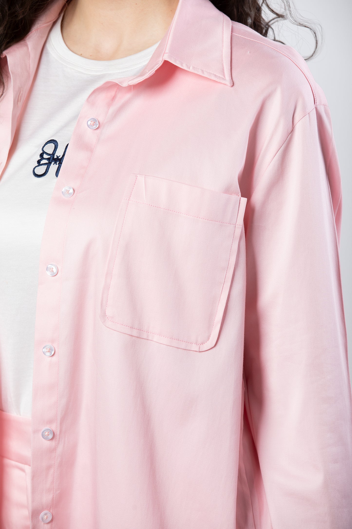Nasma poplin set in powder pink