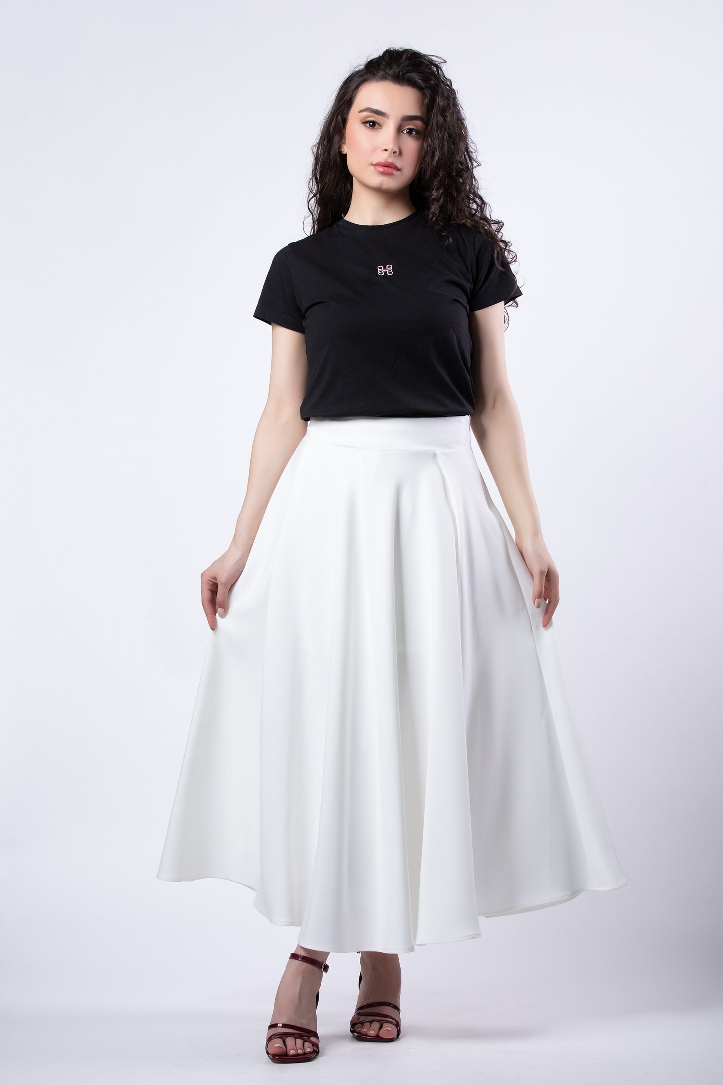 Layal flared midi skirt